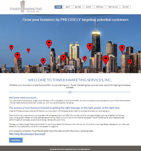 Portfolio image of Tower Marketing Services website